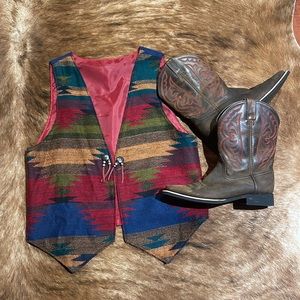 Southwestern blanket vest